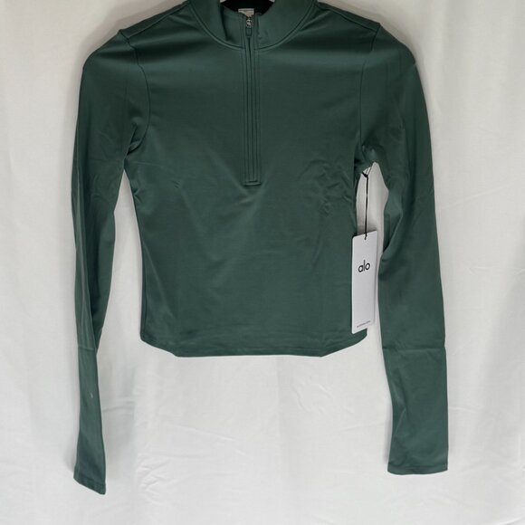 ALO Yoga Softsculpt 1/4 Zip Longsleeve NWT Clover Green - Picture 3 of 10